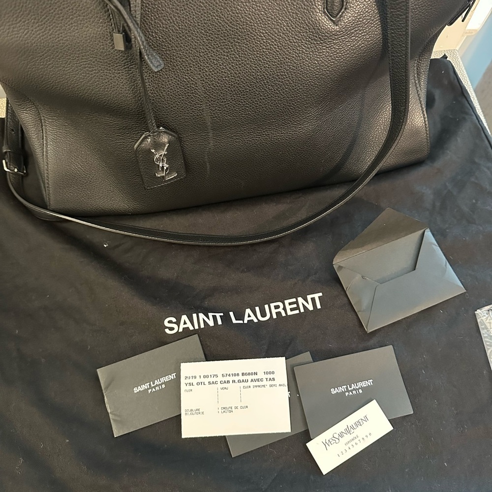 Saint Laurent (YSL) Cabas Rive Gauche black satchel - Picture 7 of 10